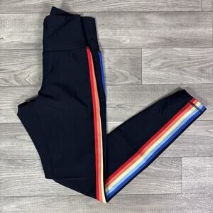 Spiritual Gangster Rainbow Ada Mid Rise Yoga Leggings Black sz XS
